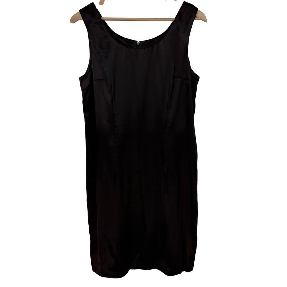 Vintage Fredericks of Hollywood Satin Scoop Neck Mini Sheath Dress M‎ READ